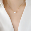 Solitaire Gold Pearl Necklace