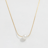 Solitaire Gold Pearl Necklace