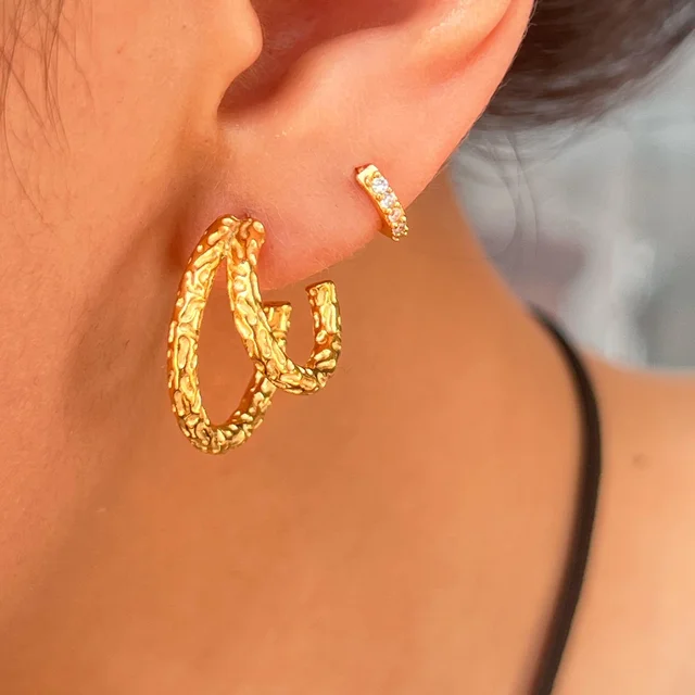 Double Embossed Hoops