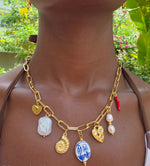 Blue Ceramic Charms Necklace