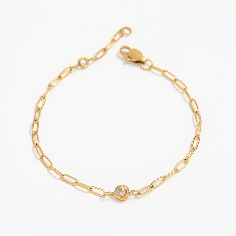 Diamond Paper Clip Bracelet