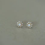 Opal Flower Studs