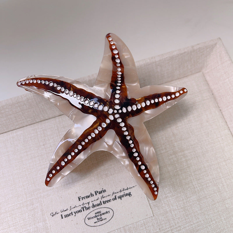 Brown Starfish Point Hairclip
