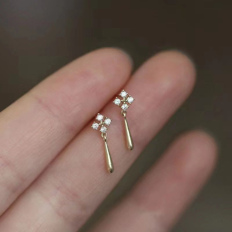 Dainty Flower Drop Studs