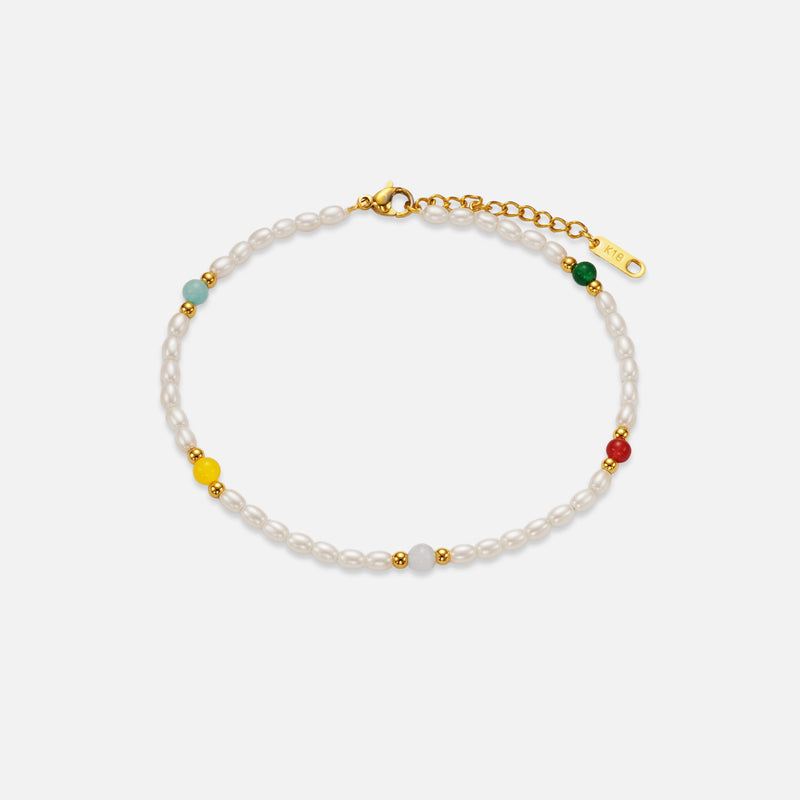 Pearls Color Beads Anklet