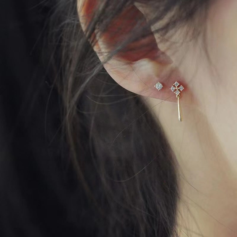 Dainty Flower Drop Studs