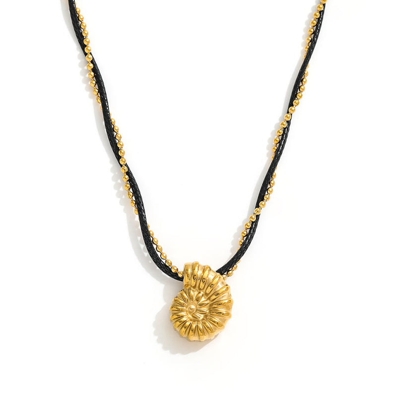 Black Rope Shell Necklace