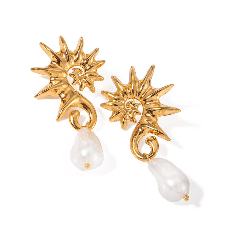 Seahorse Pearl Earrings