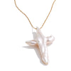 Irregular Pearl Cross Necklace