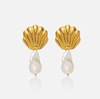 Scallop Pearl Earrings