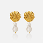 Scallop Pearl Earrings