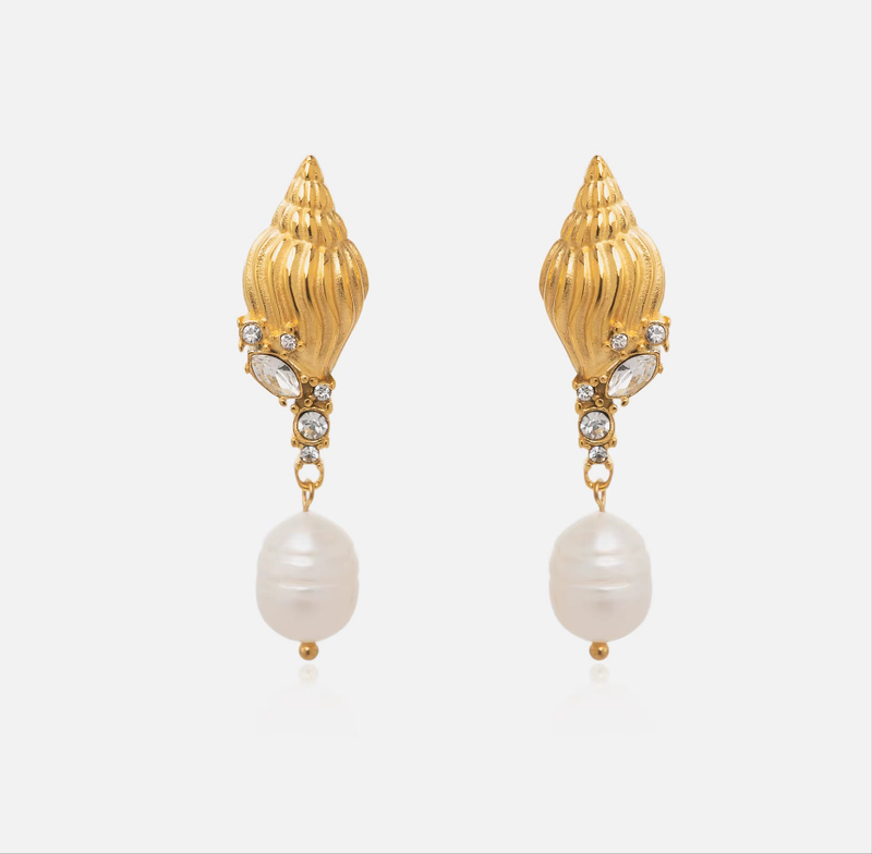 Diamond Shell Earrings