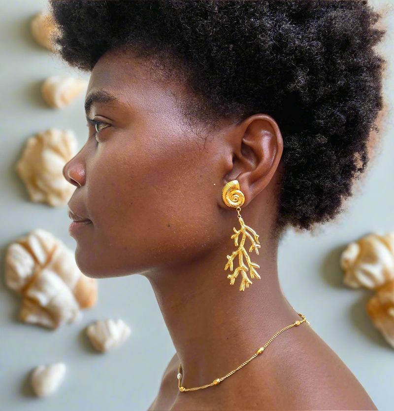 Coral Drop Earrings