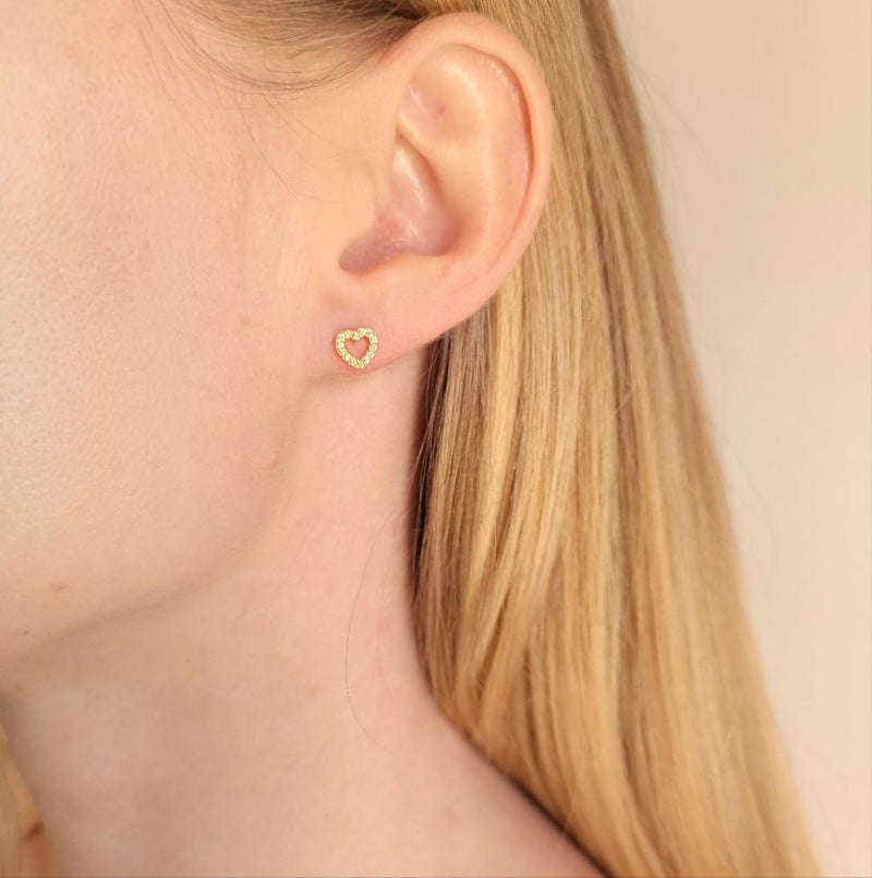 Golden Heart Studs