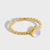 Rope Moonstone Ring(Resizable)