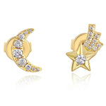 Mini Moon & Star Studs