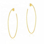 Pave Thin Classic Hoops