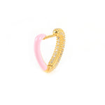 Enamel Heart Hoops