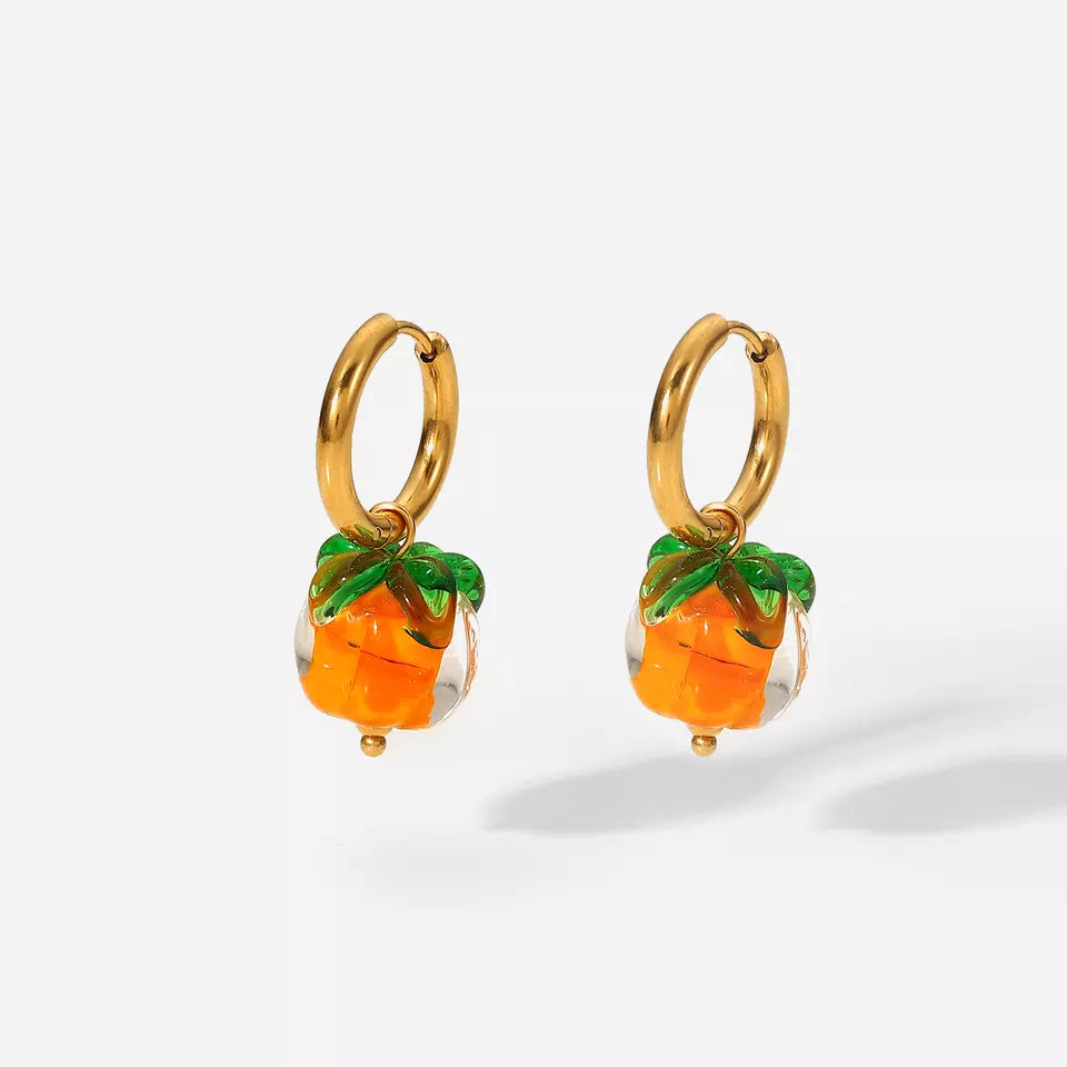 Orange Drop Earring