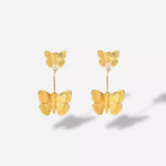 Double Butterfly Drop Earrings