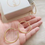 Pave Thin Classic Hoops