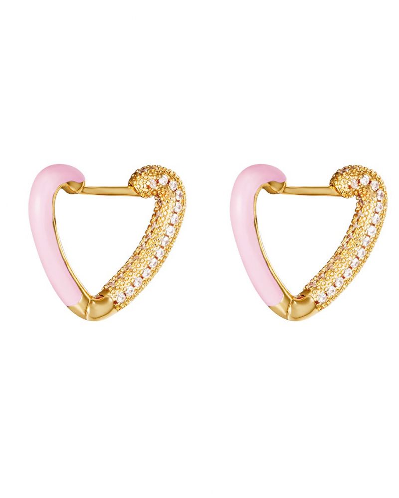 Enamel Heart Hoops